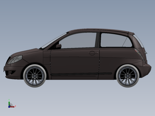 蓝旗亚Lancia Ypsilon轿车外壳模型3D图纸 Solidworks设计前视缩略图