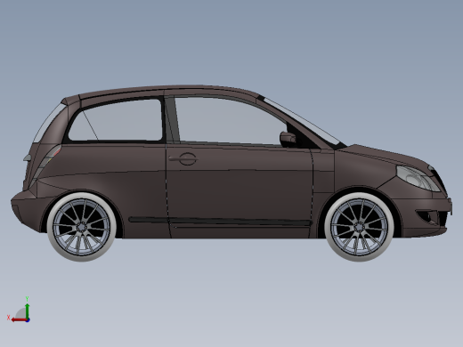 蓝旗亚Lancia Ypsilon轿车外壳模型3D图纸 Solidworks设计后视缩略图