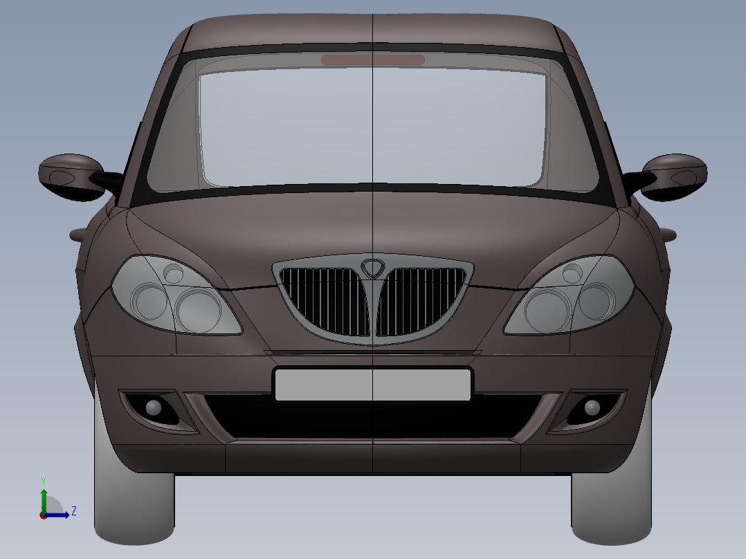 蓝旗亚Lancia Ypsilon轿车外壳模型3D图纸 Solidworks设计左视图