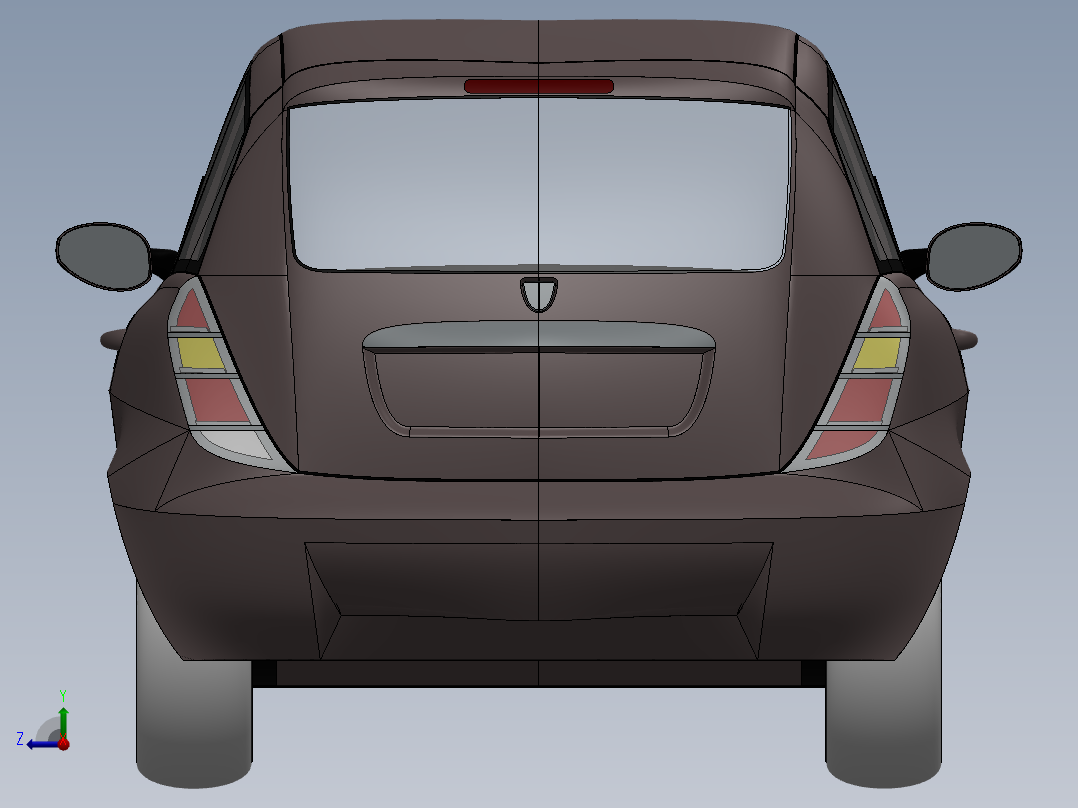 蓝旗亚Lancia Ypsilon轿车外壳模型3D图纸 Solidworks设计右视图