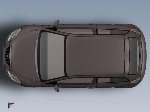 蓝旗亚Lancia Ypsilon轿车外壳模型3D图纸 Solidworks设计俯视缩略图