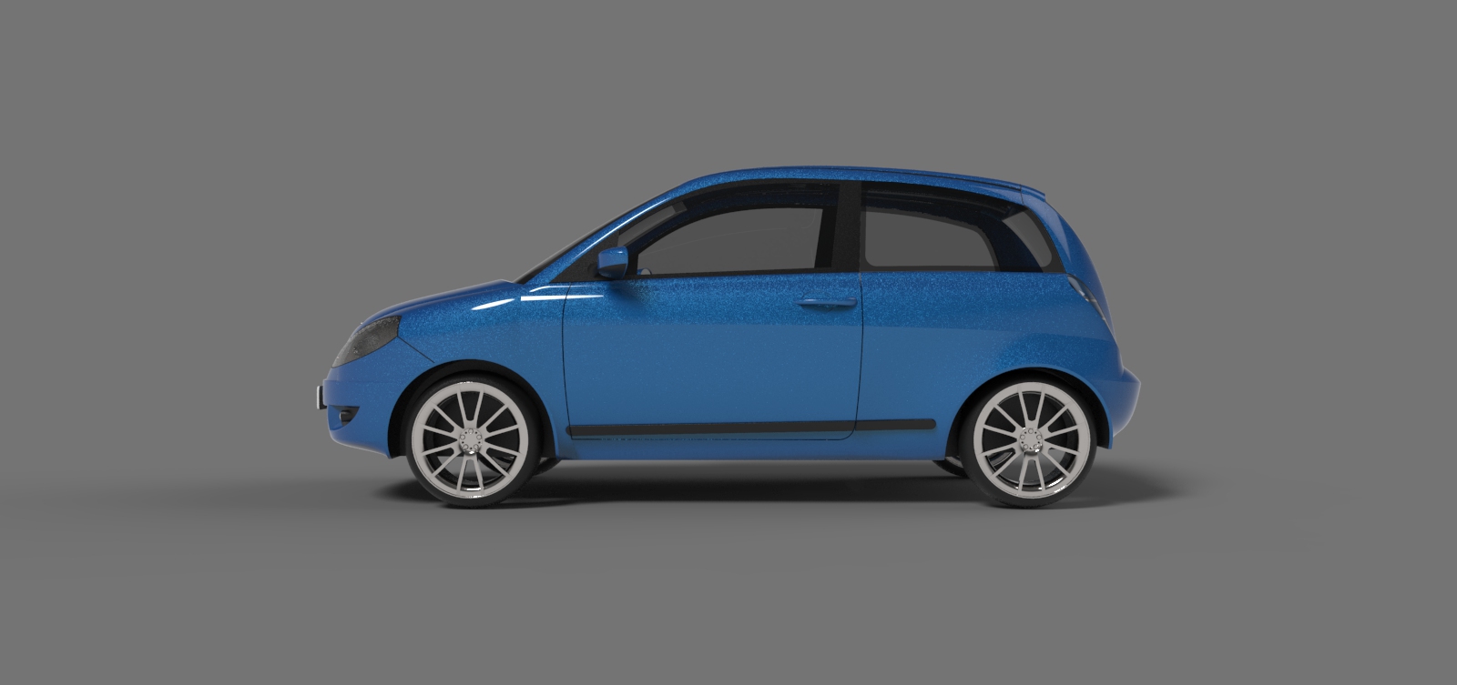 蓝旗亚Lancia Ypsilon轿车外壳模型3D图纸 Solidworks设计