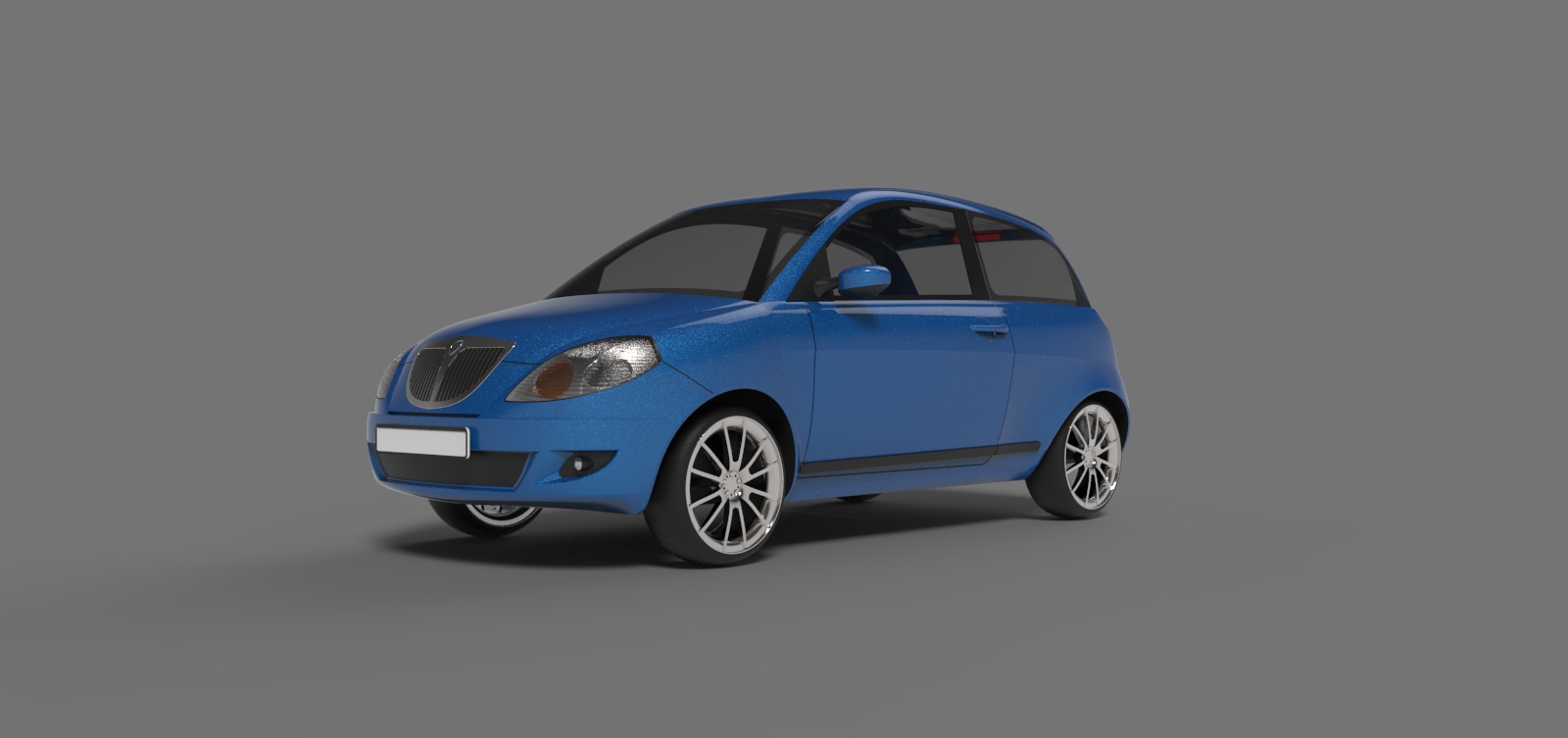 蓝旗亚Lancia Ypsilon轿车外壳模型3D图纸 Solidworks设计