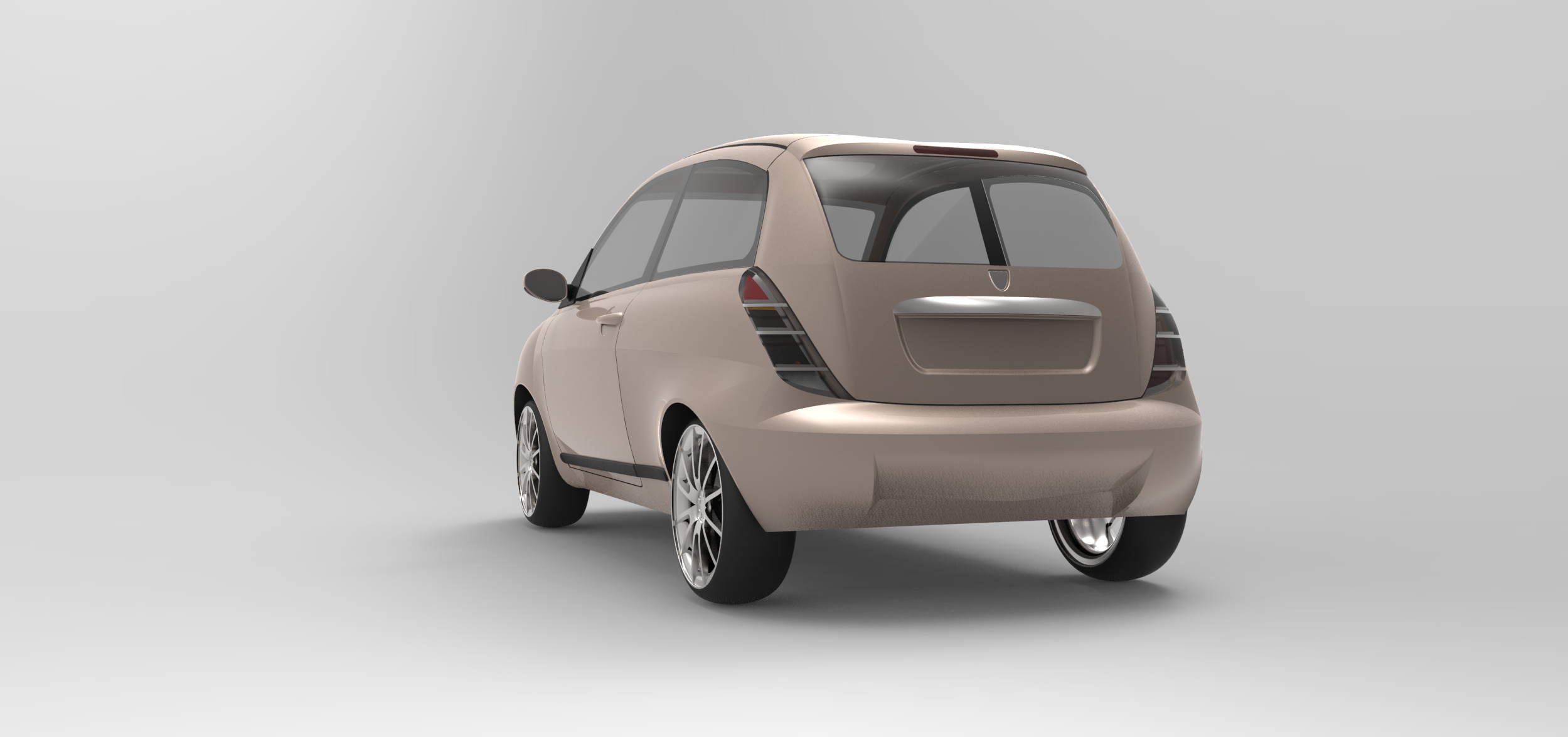 蓝旗亚Lancia Ypsilon轿车外壳模型3D图纸 Solidworks设计