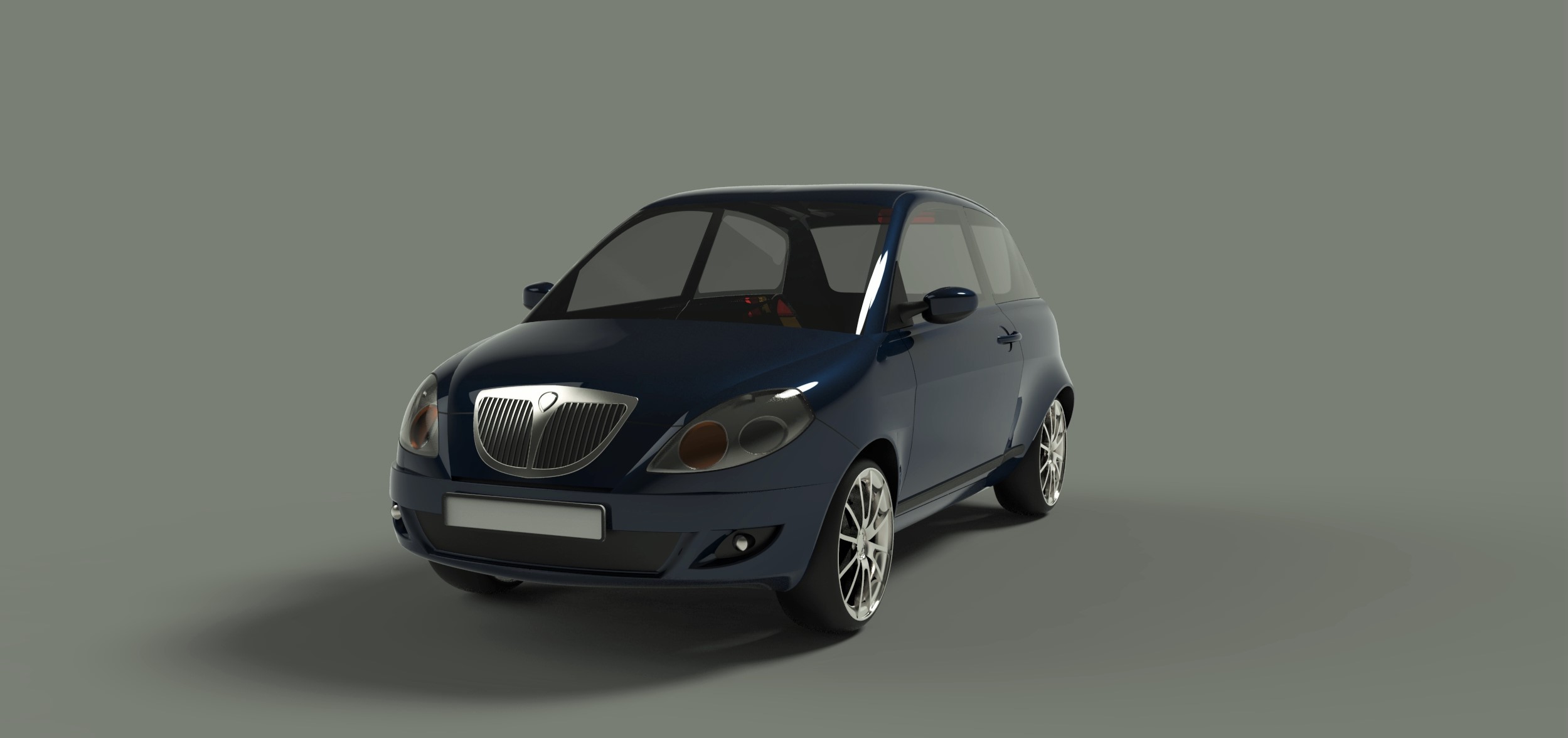 蓝旗亚Lancia Ypsilon轿车外壳模型3D图纸 Solidworks设计