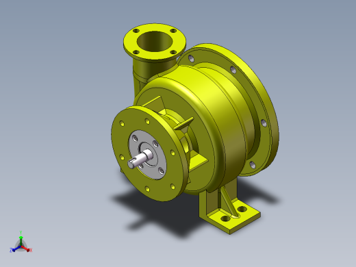叶片式真空水泵3d图纸 卧式水泵SolidWorks绘图 叶片式水泵3d模型正等轴测缩略图