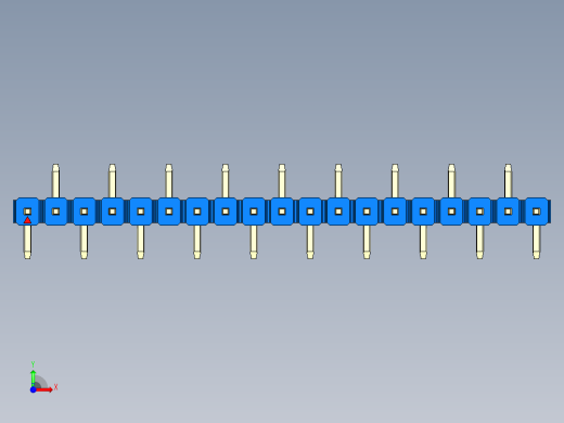 彩色公排针 100mil 2.54mm 系列-DS1022_blue_19p_100mil_Type_SMT_R2_rev1.0前视缩略图