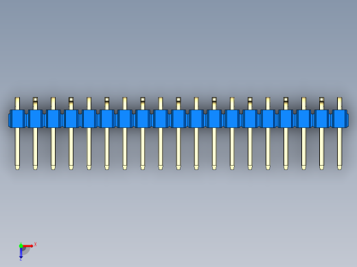 彩色公排针 100mil 2.54mm 系列-DS1022_blue_19p_100mil_Type_SMT_R2_rev1.0俯视缩略图