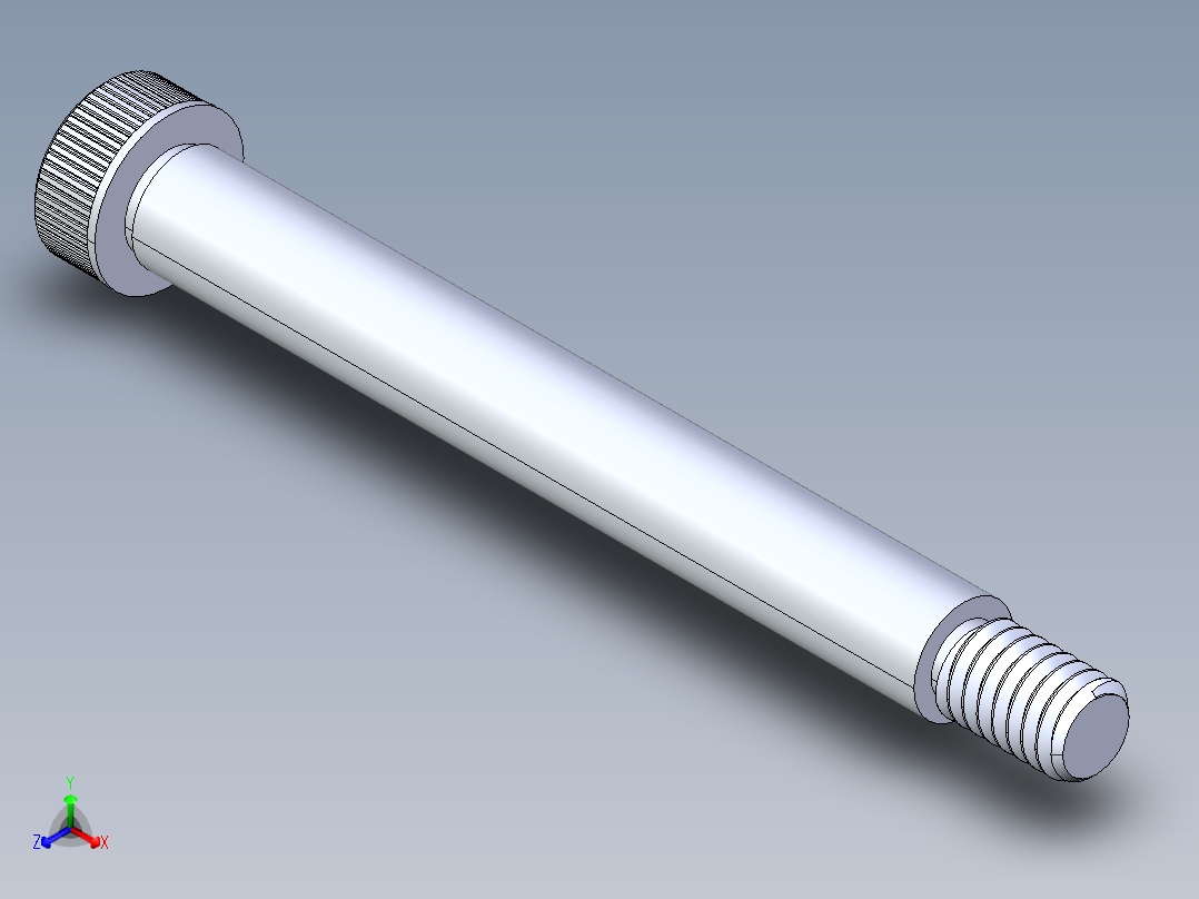 内六角螺螺栓-SB 0.3125-18 x 3正等轴测图