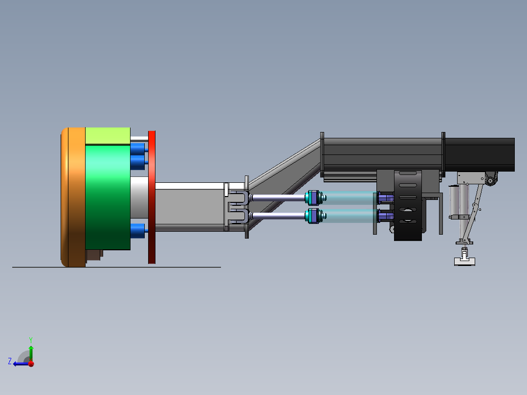 盾构机推进装置三维SW模型右视图