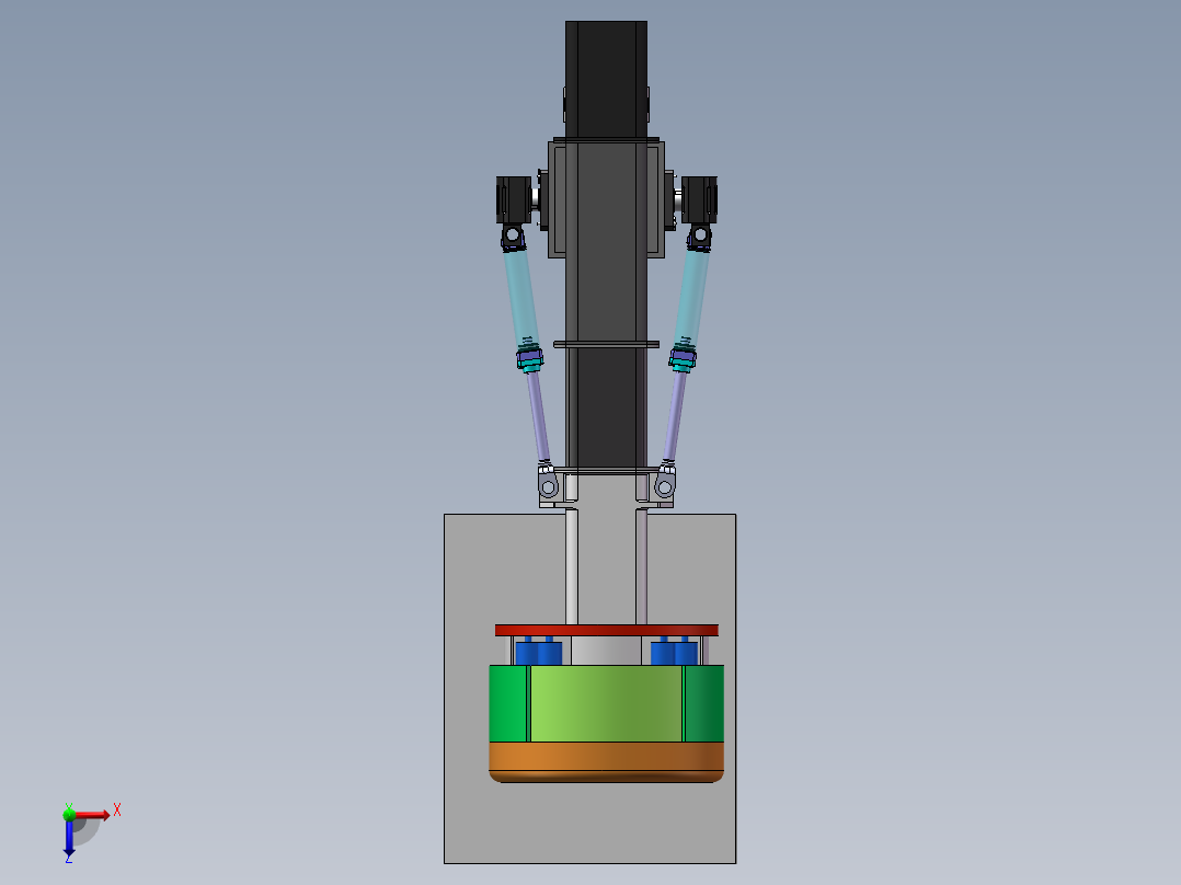 盾构机推进装置三维SW模型俯视图