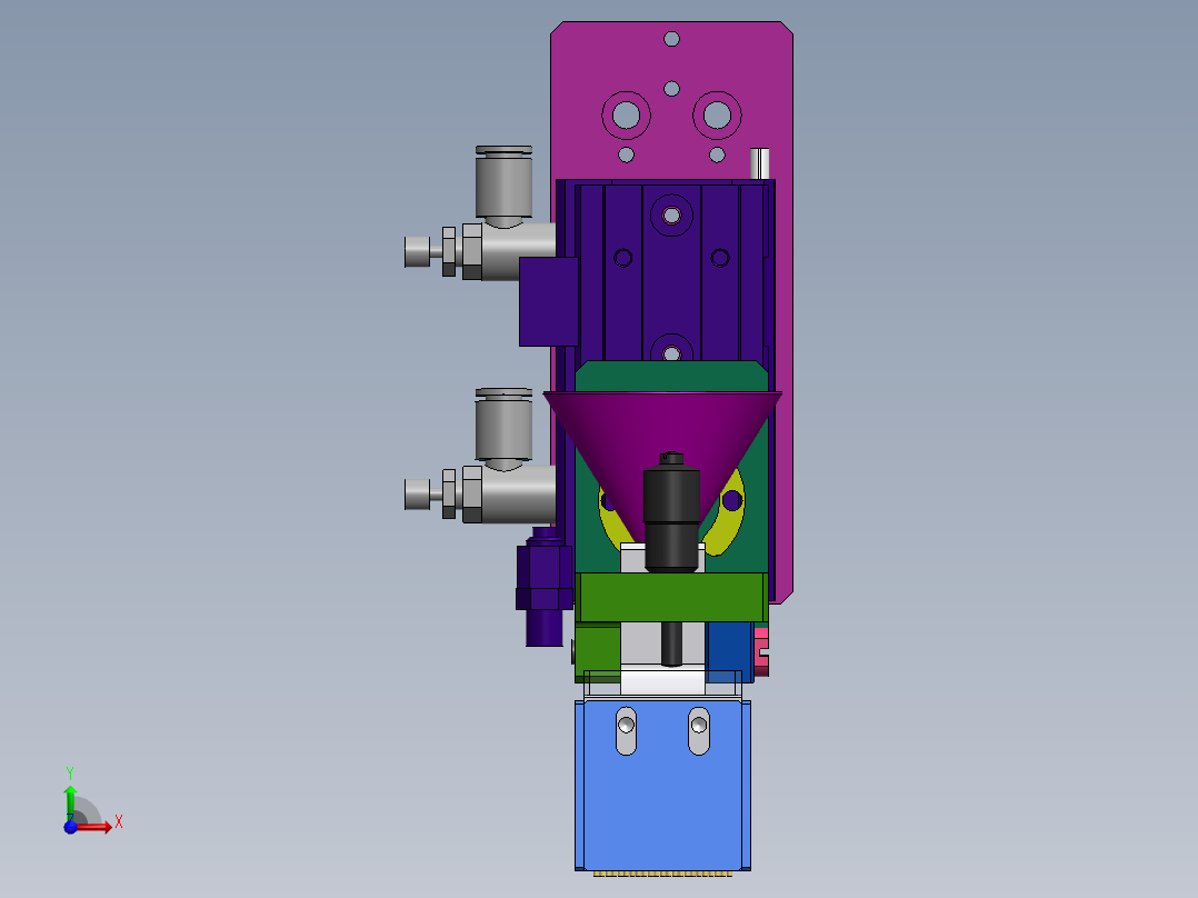 弹性可调节植球毛刷前视图