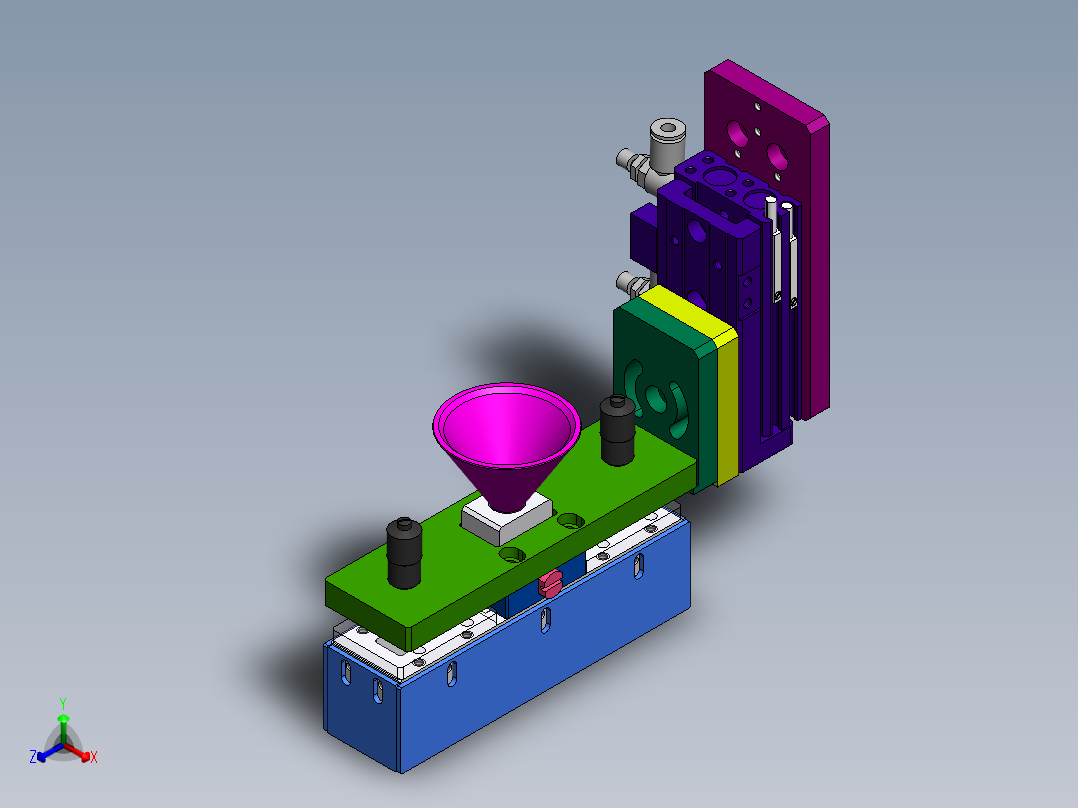 弹性可调节植球毛刷正等轴测图