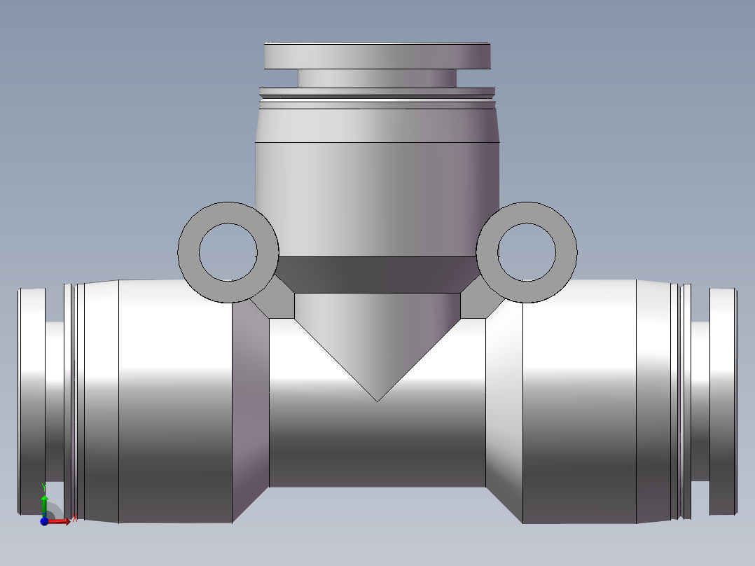 气动接头-T型三通APE10(10厘)前视图