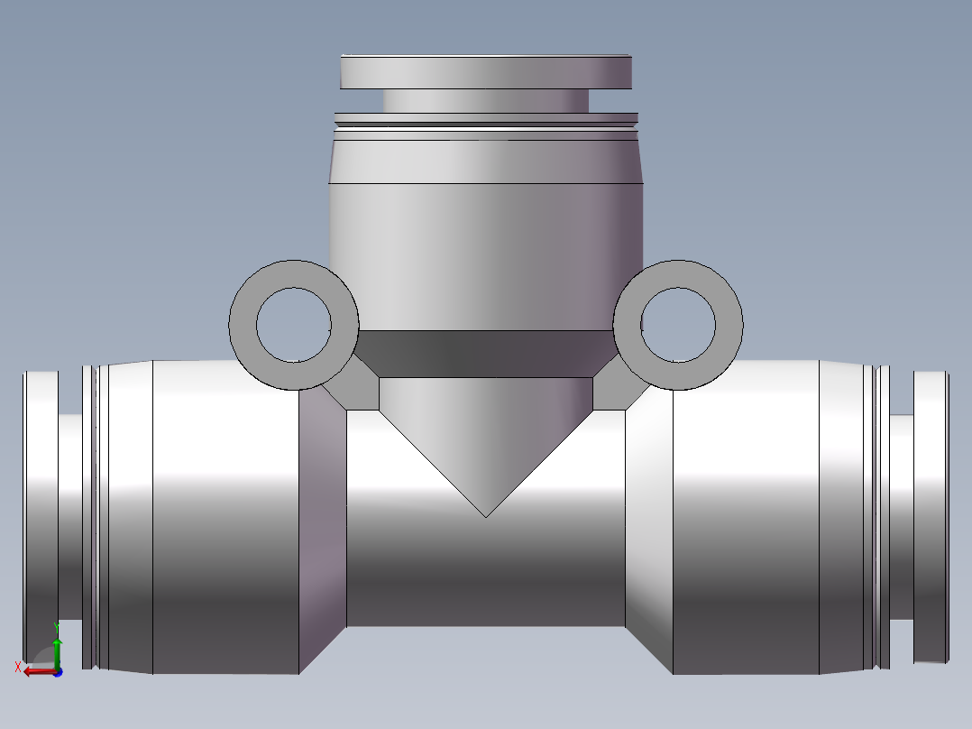 气动接头-T型三通APE10(10厘)后视图