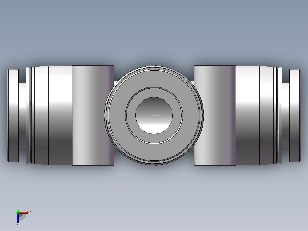 气动接头-T型三通APE10(10厘)俯视图