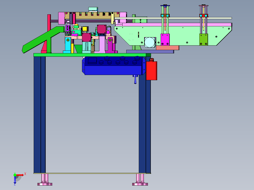 气动式散装电容剪脚机俯视图
