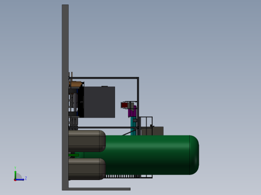 建设平台用的钢结构3D模型左视缩略图
