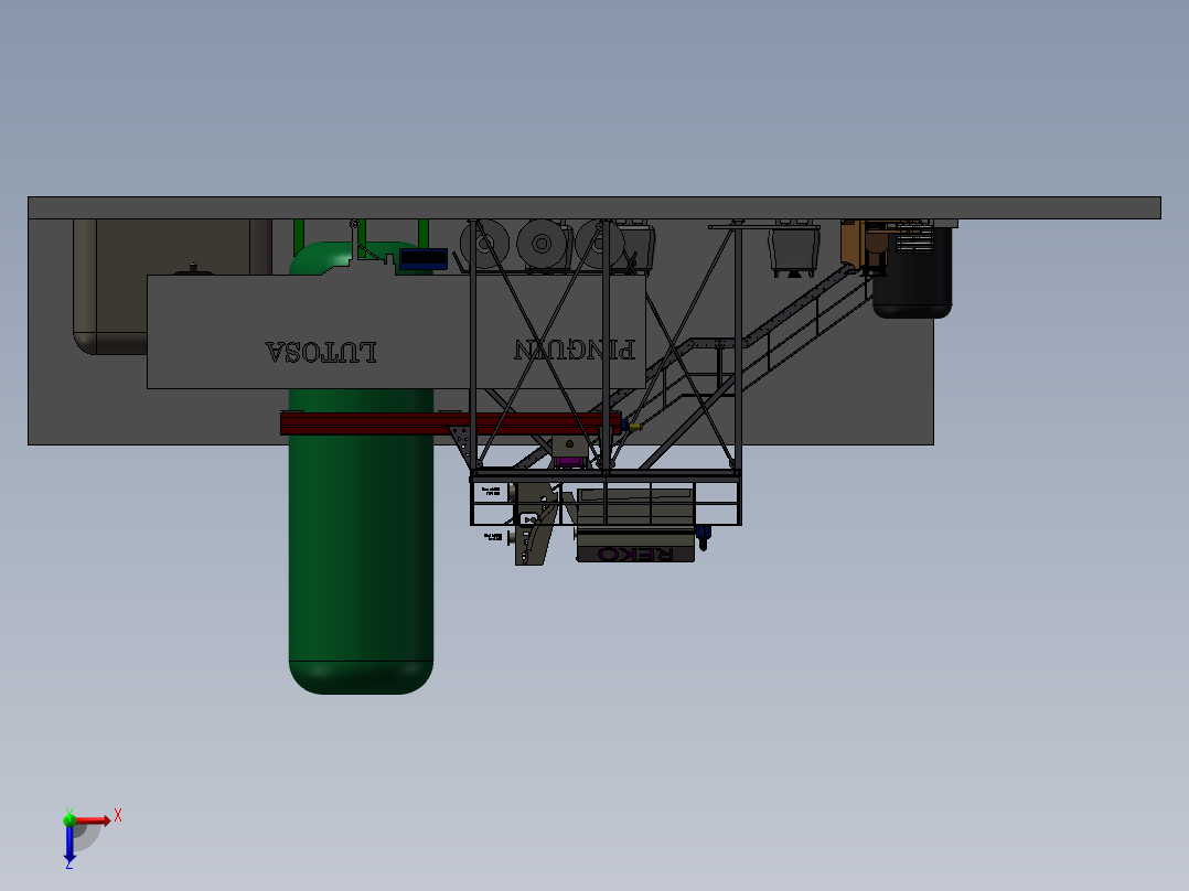 建设平台用的钢结构3D模型俯视图