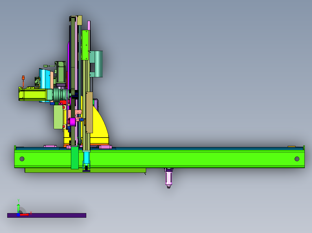 伺服注塑机双截机械手前视图
