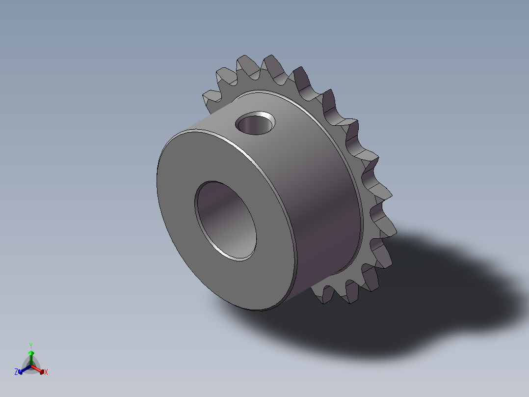 S25 链惰轮轮正等轴测图