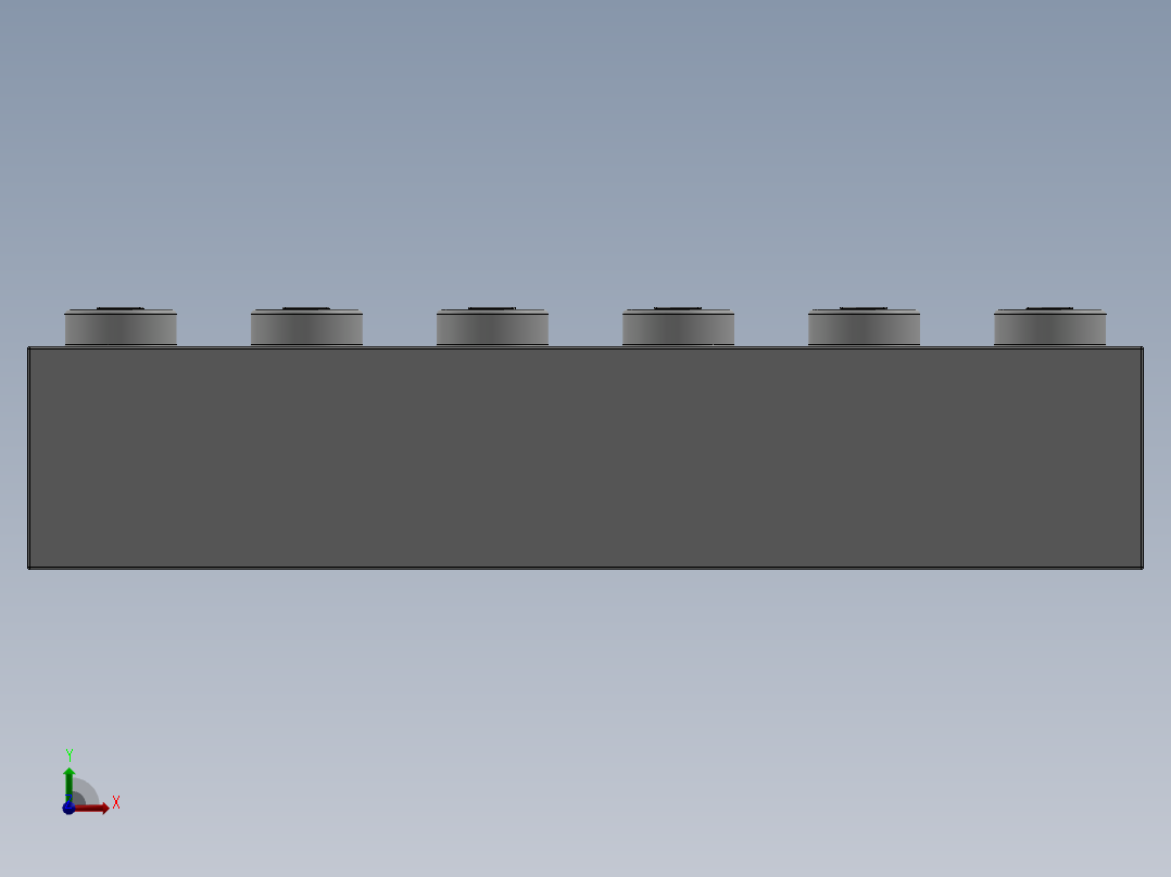 乐高套装 4421基本积木-4181142 - 2456 - 44237 White Brick 2 x 6.SLDPRT前视图