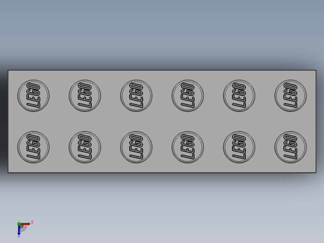 乐高套装 4421基本积木-4181142 - 2456 - 44237 White Brick 2 x 6.SLDPRT俯视图