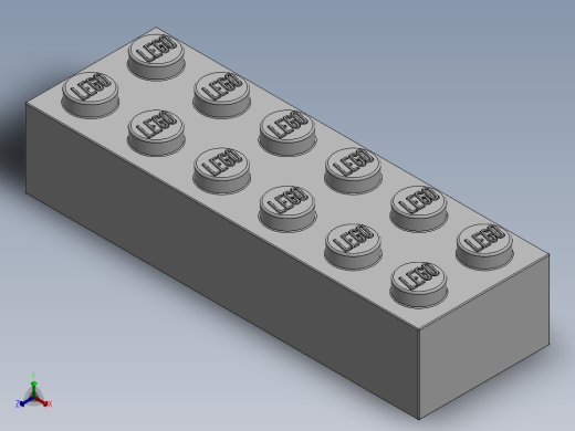 乐高套装 4421基本积木-4181142 - 2456 - 44237 White Brick 2 x 6.SLDPRT正等轴测缩略图