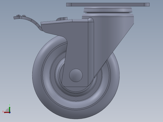 标准脚轮-WH-5024H-76 4in SWIVEL BRAKE PLATE H=133 45x75mm pitch后视缩略图