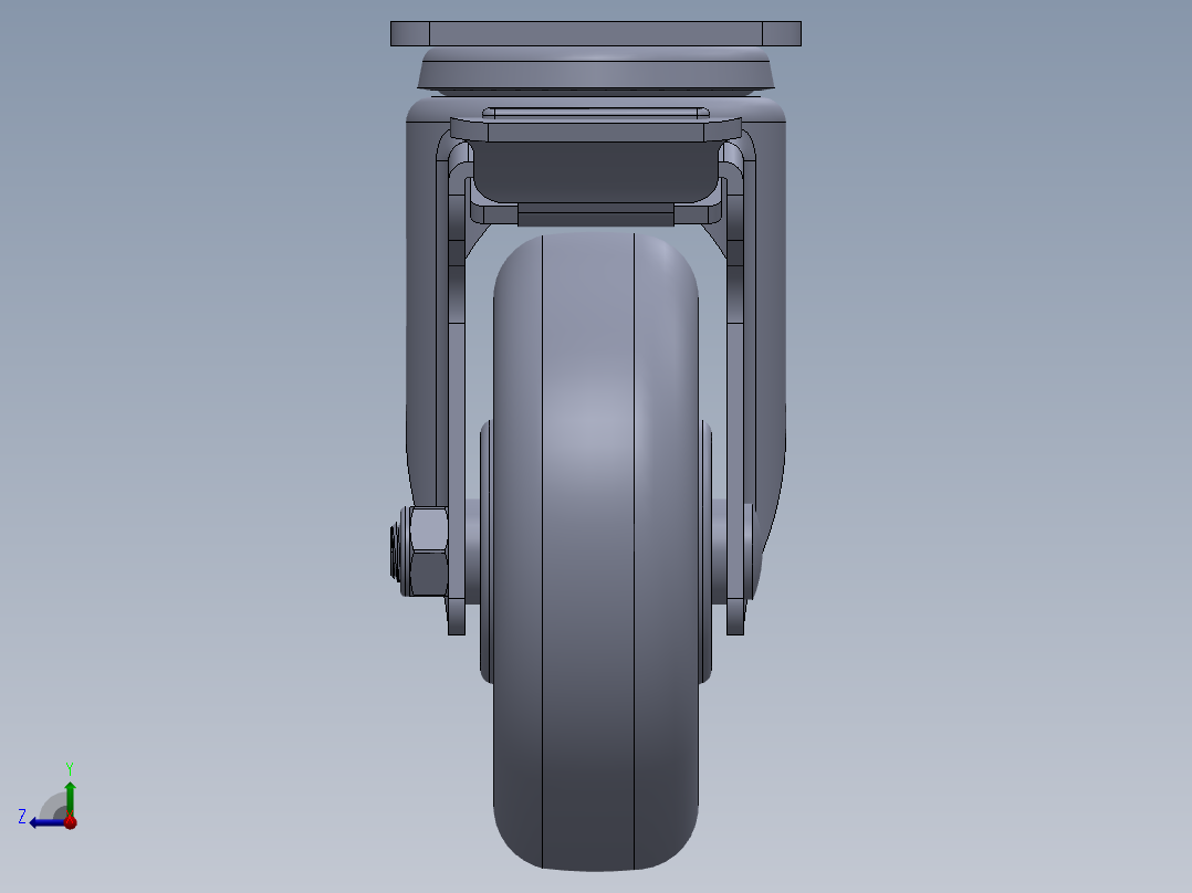 标准脚轮-WH-5024H-76 4in SWIVEL BRAKE PLATE H=133 45x75mm pitch右视图