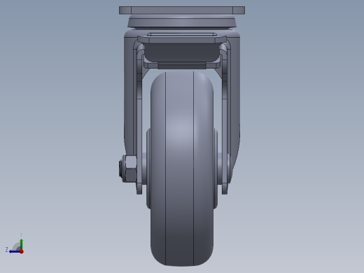 标准脚轮-WH-5024H-76 4in SWIVEL BRAKE PLATE H=133 45x75mm pitch右视缩略图