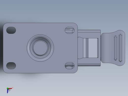 标准脚轮-WH-5024H-76 4in SWIVEL BRAKE PLATE H=133 45x75mm pitch俯视缩略图