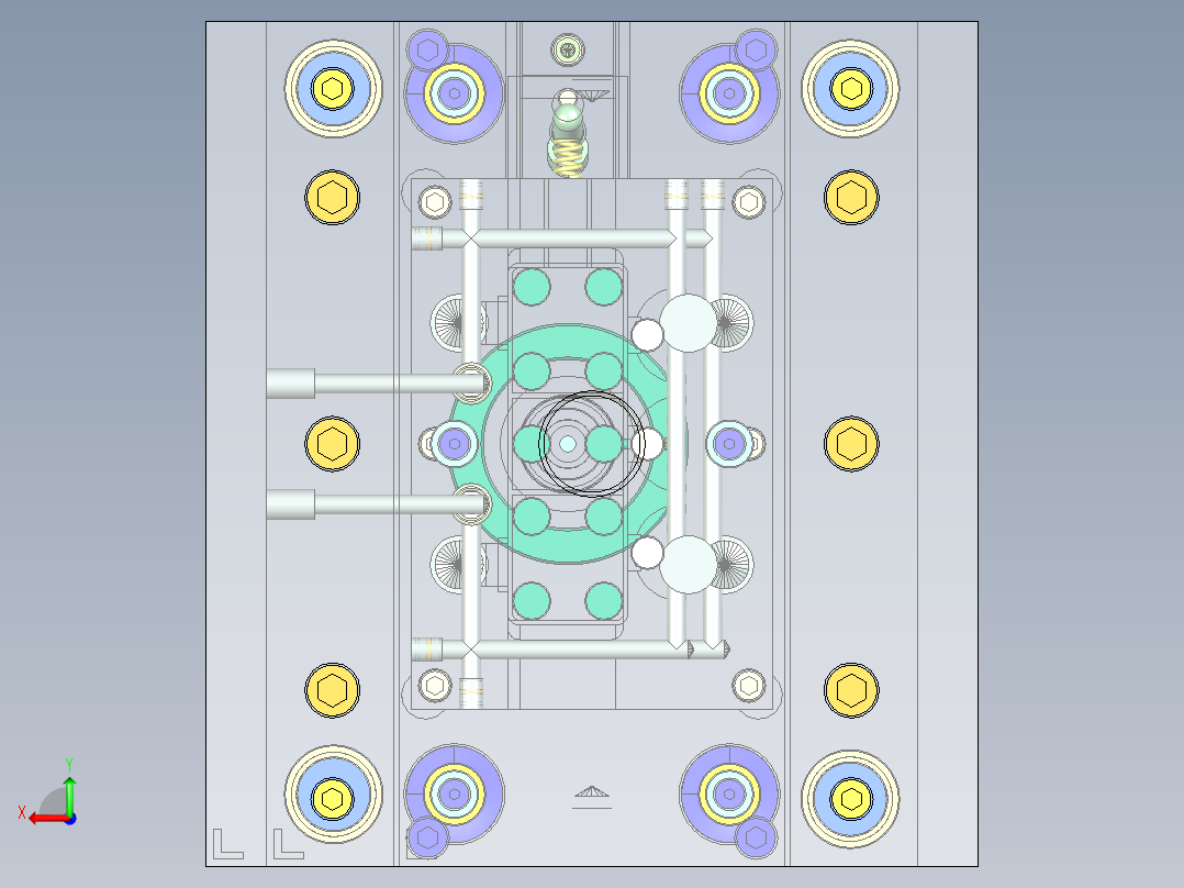 Q379-多功能牙刷盒注塑模具设计【三维UG】后视图
