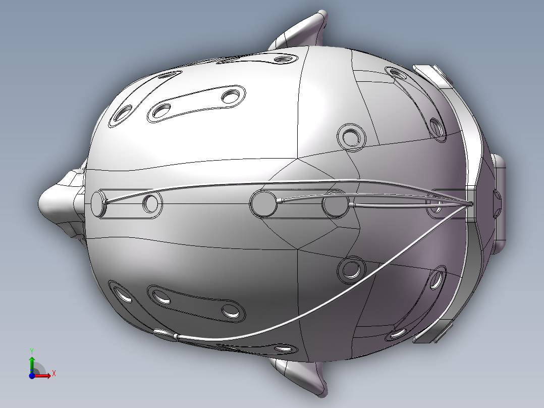 医疗头戴设备SW三维模型前视图