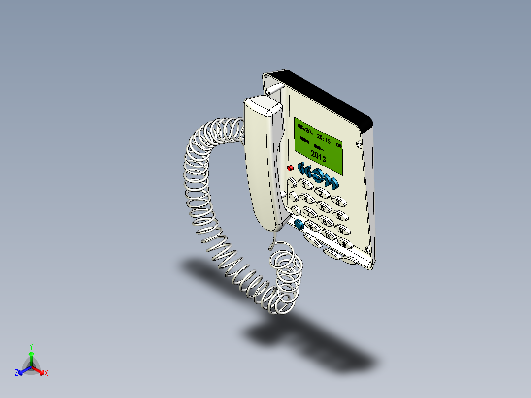 家庭电话正等轴测图