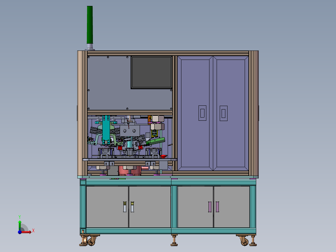 全自动苹果6贴膜机、非标自动化设备前视图