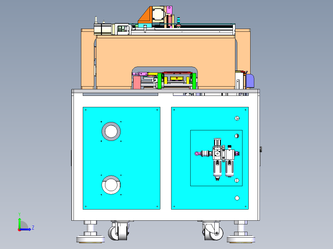 AOI移印转板机sw24可编辑左视图