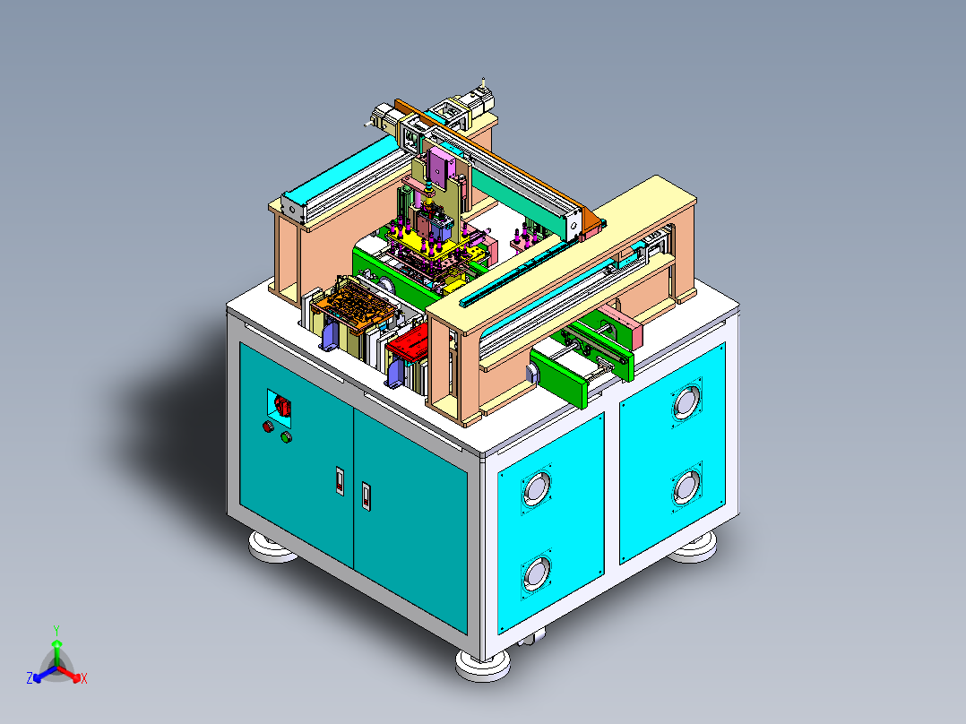 AOI移印转板机sw24可编辑正等轴测图
