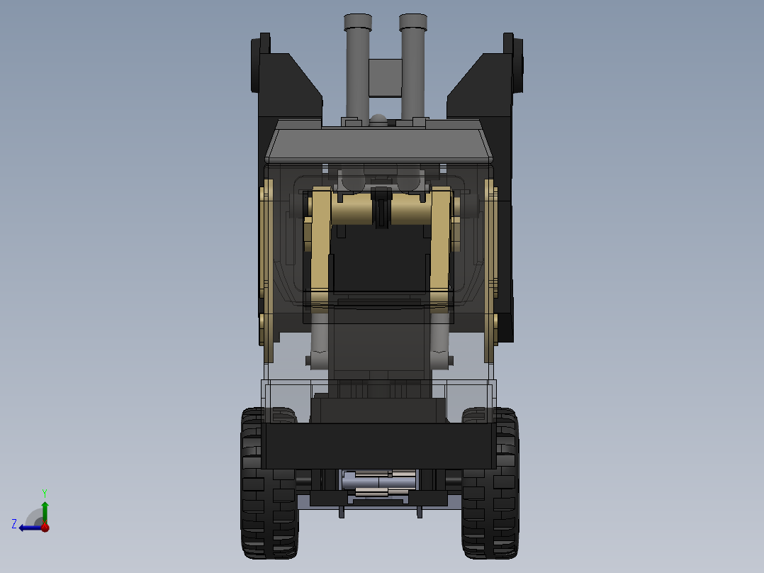 挖掘机玩具模型右视图
