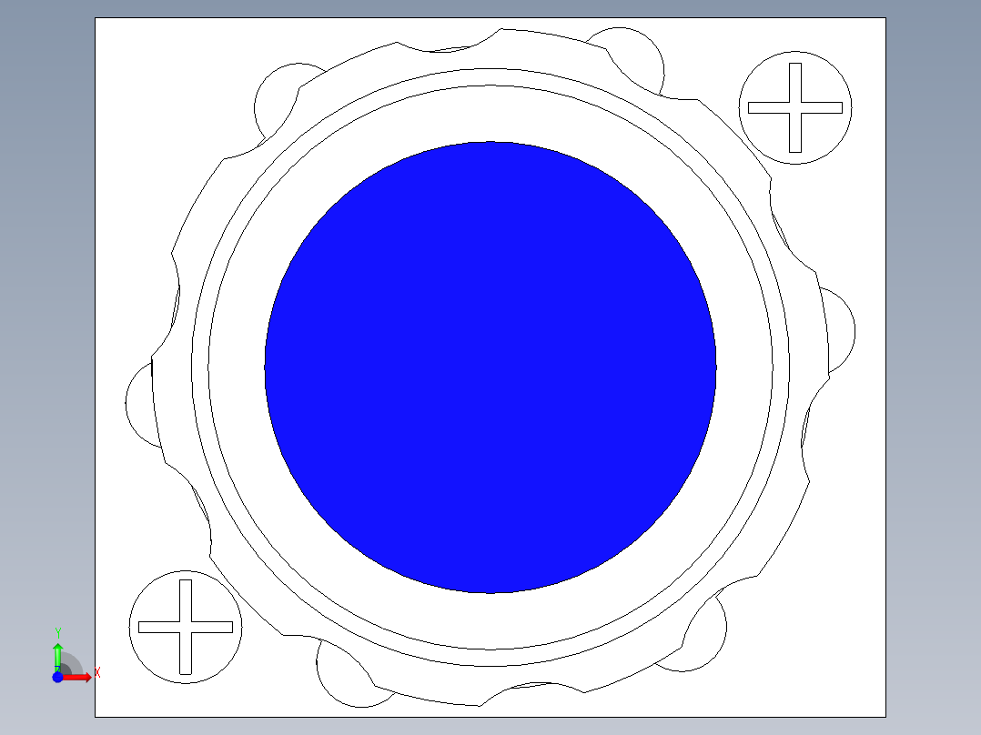 德力西电气LD11-25 纯蓝 圆平形前视图