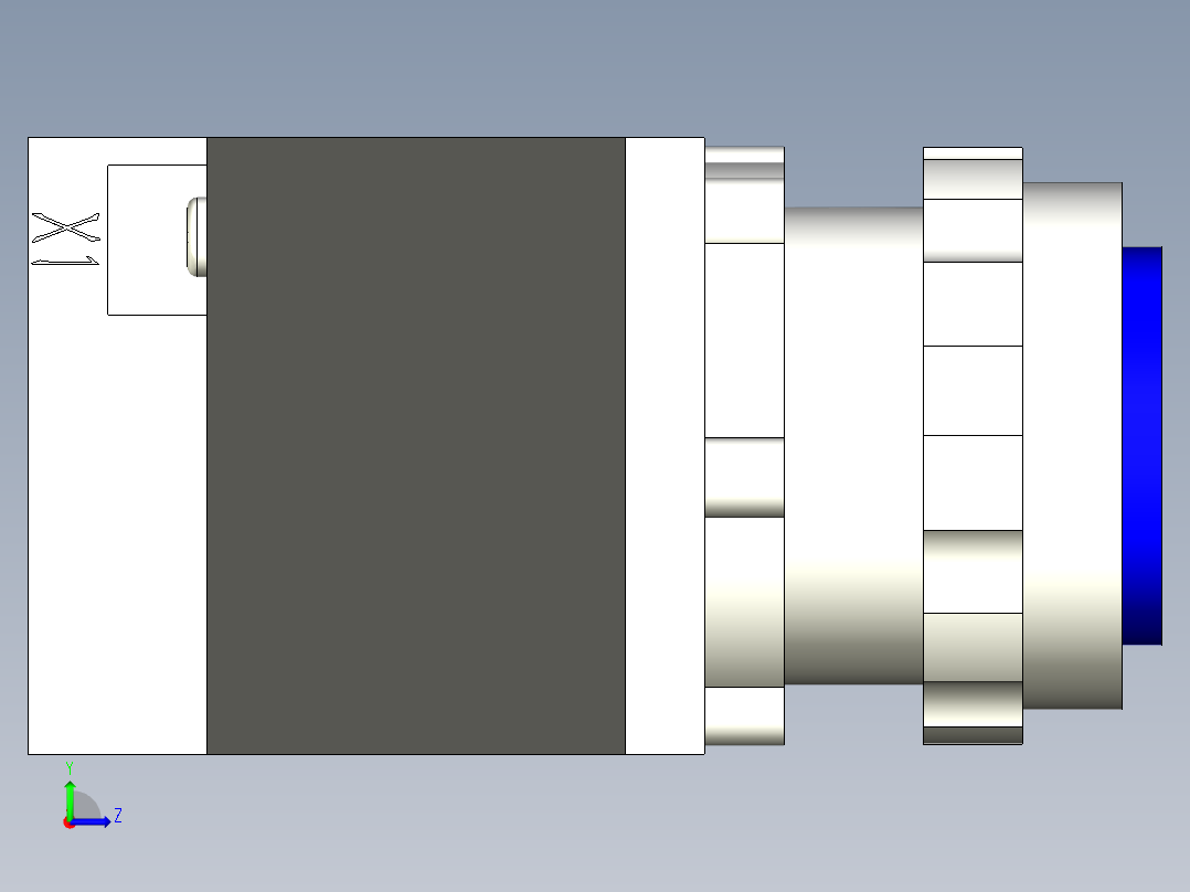 德力西电气LD11-25 纯蓝 圆平形左视图