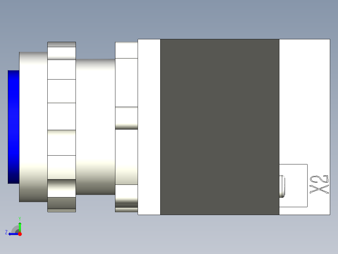 德力西电气LD11-25 纯蓝 圆平形右视图