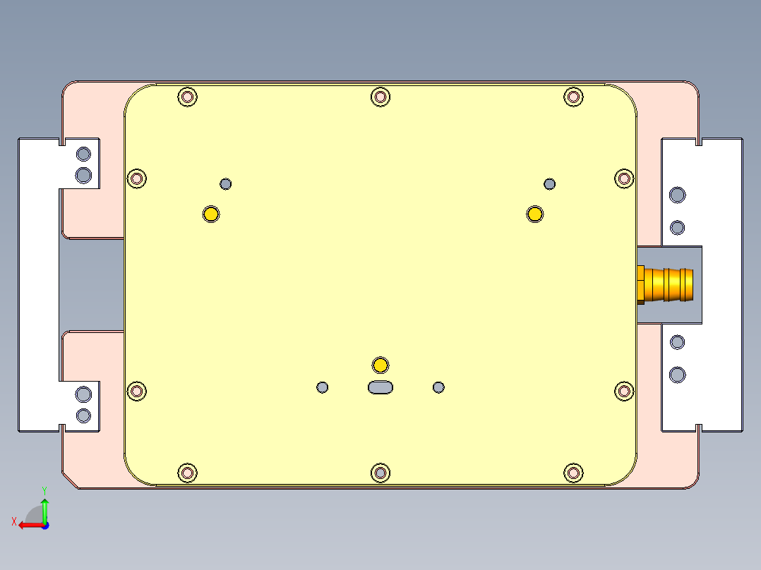 铝制笔记本C壳铣外观面治具模型后视图