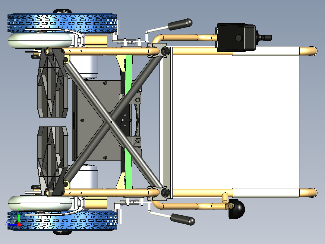 电动轮椅结构设计sw右视图