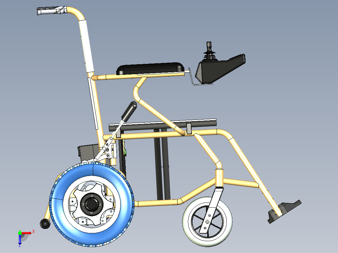 电动轮椅结构设计sw俯视图