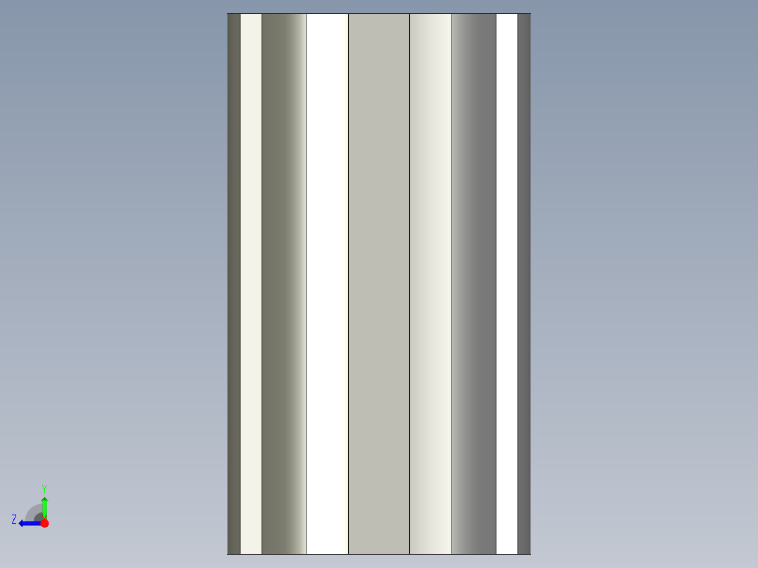 对称凹槽线棒右视图