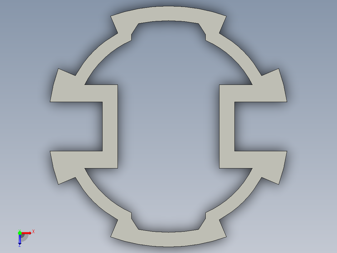 对称凹槽线棒俯视图