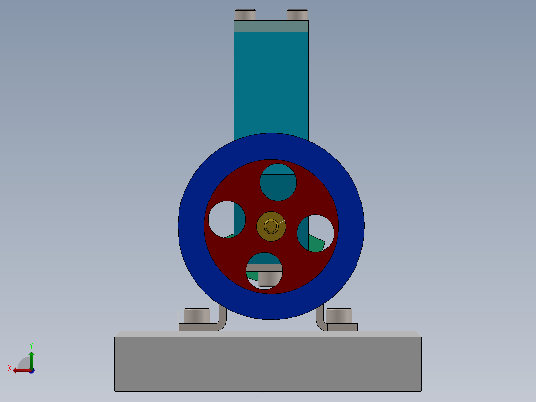 气动马达后视图