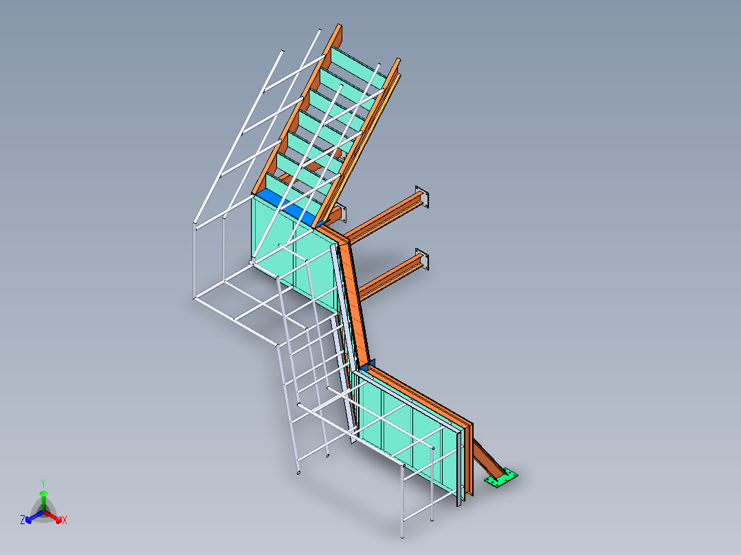 B2004658-钢架楼梯左视图