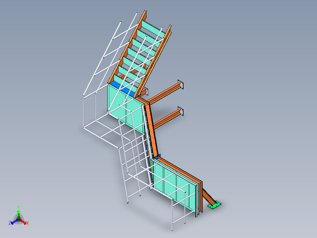 B2004658-钢架楼梯正等轴测图